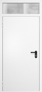 Однопольные противопожарные двери с окном и порошковым напылением